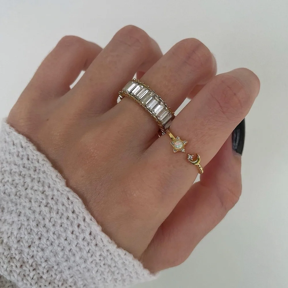 Opal Star & Crescent Moon Ring - Picture 3 of 6